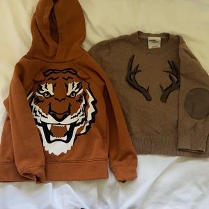 Lot of sweatshirt and sweater sz 3t H&M & Oshkosh Christmas reindeer sweater